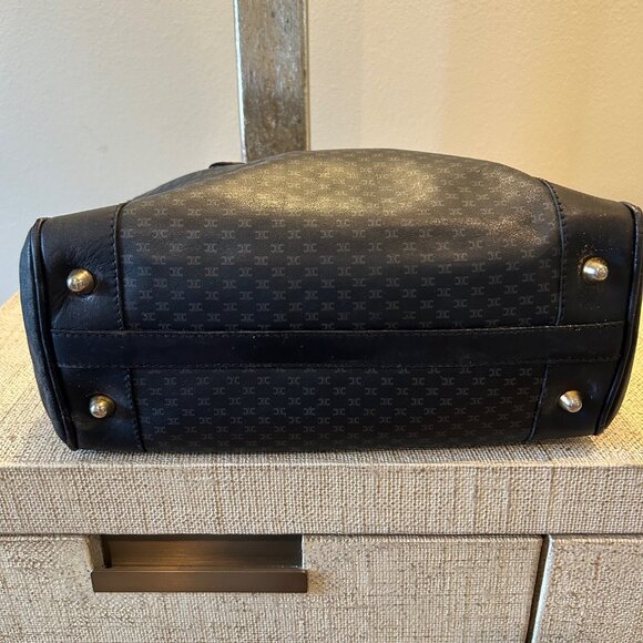 Vintage Celine Macadam Navy Canvas Boston Bag RARE - Picture 10 of 10